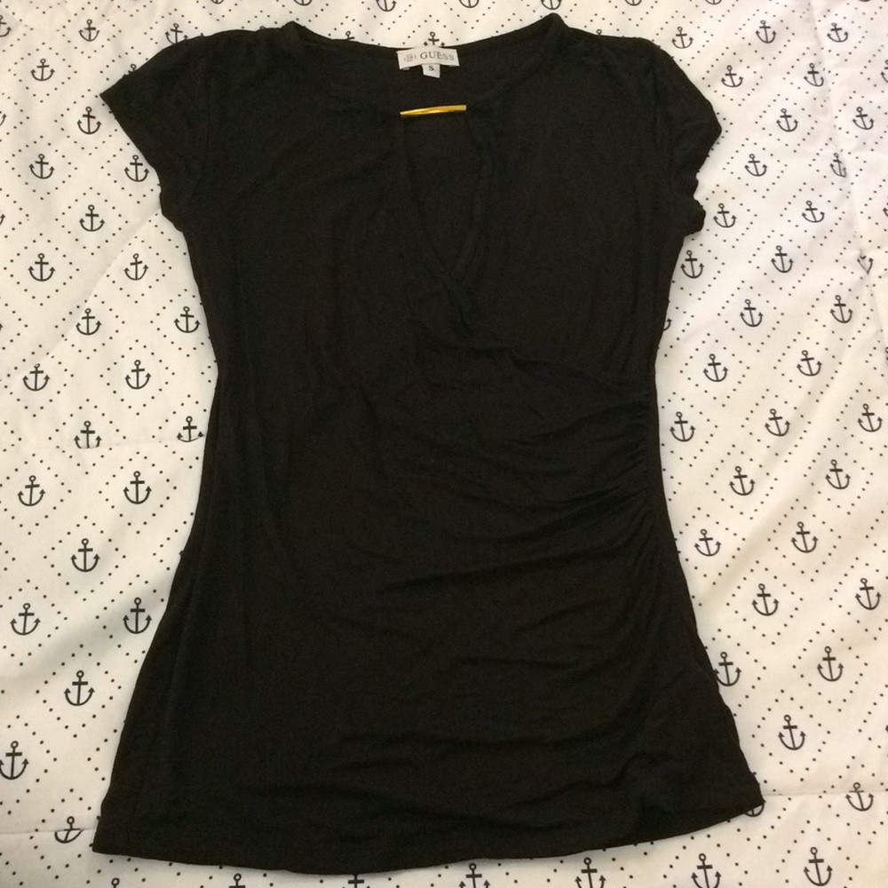 Guess faux wrap top gold detail Small